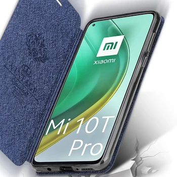 Par Xiaomi Mi 10t Pro Lietu Vāku Flip Ādas Triecienizturīgs Korpuss Capas MOFi Sākotnējā Mi10t Silikona Luksusa Aizsardzības Lietās