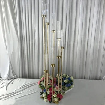 8 Vadītāji Metāla Svečturi Svečturi Akrila Kāzu Galda Centerpieces Ziedu Stand Svece Īpašnieks Kandelabrs Mājas Dekori