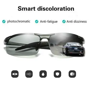 Alumīnija Magnija Rāmis Polarizētās Photochromic Saulesbrilles Mens Āra Braukšanas Zvejas Saulesbrilles Pārejas Saulesbrilles