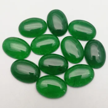 Modes zaļš akmens pērļu piekariņi 25x18MM ovāls kabīnes cabochon 12Pcs par rotaslietu izgatavošana, Gredzens, Kaklarota DIY piederumi