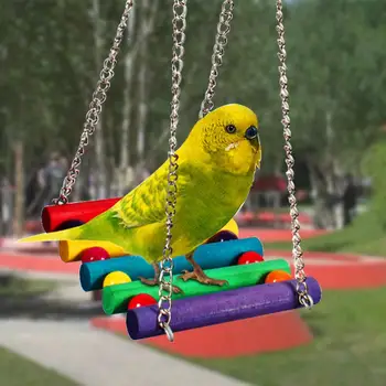 7 Gab. Papagailis Rotaļlietas, Uzstādītu Putnu Karājas Košļājamā Mācību Būris Rotaļlietas Budgerigar Āfrikas Pelēks Kanāriju