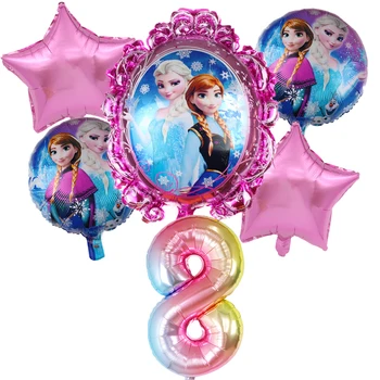 6pcs Disney Saldēti Princese Elza Hēlija Baloni, 32inch Skaits Bērnu Duša Puse Dekorēšana, Baloni, Bērnu Dzimšanas dienu Gaisa Globos
