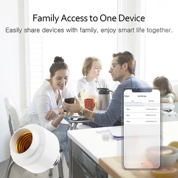 FrankEver E27 WiFi Smart Gaismas Spuldzes Lampas Turētāja Adapteris Balss Vadība Taimeris Darbu ar Alexa, Google home gudrā Māja