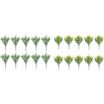 10 Kūļi Mākslīgā Lavandas Ziedi Āra Viltus Augi Mākslīgās Plastmasas UV Izturīgs Ziedi piemājas Dārzs.