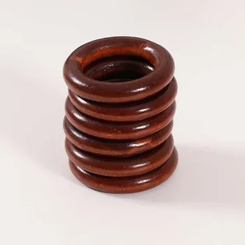 55mm 20pcs Tumšas kafijas krāsā vintage koka gredzenu, koka cilpa brūna apaļa koka krelles DIY aksesuāri, rotaslietas secinājumi