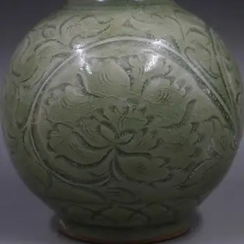 Ķīnas vecās porcelāna Krekinga glazētas cirsts pudele ķirbis