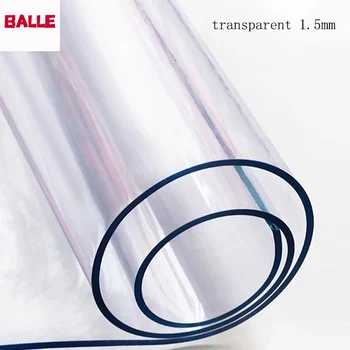 BALLE 1.5 mm Caurspīdīga PVC Galdauts, ūdensnecaurlaidīgos Plastmasas Galda Segums Eļļa-pierādījums, Virtuves Ēdamistabas Vieta Mat Mīksto Stikla Pad