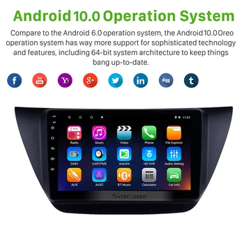 Seicane Android 10.0 Auto Multimedia Player Mitsubishi lancer ix 2006 2007 2008 2009 2010 Atbalsta TPMS 9 collu GPS Navi Stereo
