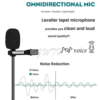 Mini Lavalier Klipu Oin Atloks Mikrofons ar Phantom Power 3-Pin Male XLR ME2-XLR Mikrofona par AKG Samson par Mikseri Pastiprinātājam