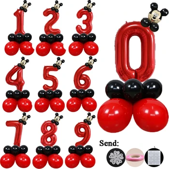 20pcs Red Mickey mouse Bērnu Dušas, Dzimšanas dienas Jubilejas Lateksa Alumīnija Balons Puse Partijas Apdare Uzstādīt gaisa balonu Piegādes