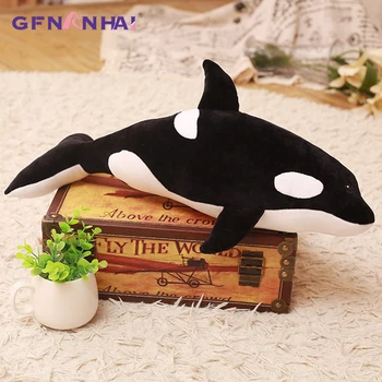 1pc 50/80cm Slepkava vaļu lelle spilvens vaļu Orcinus orca melns un balts valis plīša rotaļlietas lelle haizivs bērniem zēni meitenes mīkstās rotaļlietas