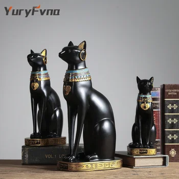 YuryFvna Sveķu Senās Ēģiptes Kitty Ēģiptes Bastet Kaķu Dievietes Statuja Statuetes Dzīvnieku Skulptūru Mājas Biroja Apdare Dāvanu