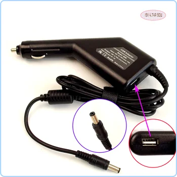 Klēpjdators Auto DC Adapteris Lādētājs Barošanas + USB Ports ASUS A8 A8F A8S A8J A8Jc A8Jp A8Jr A8Js A8M A8Sc
