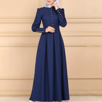 Turcija Dubaija Musulmaņu Gara Kleita Sievietēm, Lielās Šūpoles-line Abaya Caftan Kimono Islāma Apģērba Elbise Marokas Kaftan Hijab Kleitas