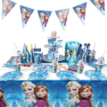 Disney Saldēti Princess Birthday Party Apdare Rotaļlietu Komplekts Karikatūra Anna Elsa Anime Attēlā Ģimenes Puses Pusdienu Galda Rotaļlietas, Dāvanas