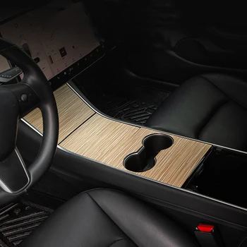 1set Auto Centrs Konsoles Filmu PVC Anti-scratch Aizsargs Koksnes Graudu Uzlīmes, Interjera Modificētu Dekori Tesla Model 3 Aksesuāri