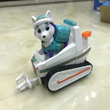 Jaunu Ķepu Patruļas Suni Anime Bērnu Rotaļlietu Kucēns Dzīvnieku Everest Transportlīdzeklis Ar Mūziku Rīcības Attēls Modelis Bērniem Ziemassvētku Dāvanas
