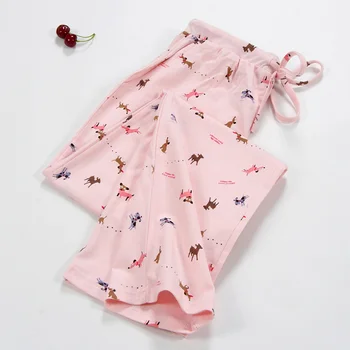 Lady Miega Gruntis Kokvilnas Pidžamas Bikses Sievietēm Piyamas Bikses Kokvilnas Lounge Bikses Ērti Pantalon Elpojošs Pyjama JAUNAS