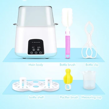 Bērnu Pudele Siltāks, Pudeļu Tvaika Sterilizer 5-In-1 Smart termostats, Divkāršā Pudeli Zīdaiņu Pārtikas Sildītājs Krūts Piena vai formula