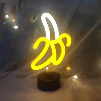 Mini Banānu Neona LED Gaismas Plastmasas Galda Nakts Gaismas Mākslas Dekoratīvie Gaismas Apdares Bērniem, Bērnu Istabas