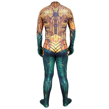 No Filmas Aquaman Arthur Karija Cosplay Kostīmu Likra Spandex Supervaronis Zentai Peldēt Bodysuit Uzvalks Jumpsuits Halloween Kostīms