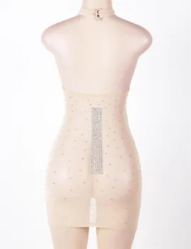 Acs Rhinestone Kleita Sexy Club Kleitas Clubwear Vasaras Drēbes Sievietēm 2019 Skatīt Gan Mini Milzīgais Kleita Damen Kleider Vestido