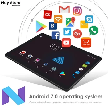 Jaunu 10 Collu Planšetdatoru Android 7.0 Google Tirgus, WiFi, Bluetooth, GPS Android Tabletes Quad Core Dual SIM Kartes 3G Tālruņa 10.1 Planšetdatoru