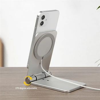 CASEIER Magnētisko Tālruņa Turētājs iPhone 12 Pro Max Alumiunm Sakausējuma Rotācijas Vārpstas Dizaina Silikona Aizsardzības Tālrunis Stāvēt
