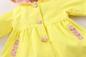 2019. gada Pavasara Rudens Meiteņu Mētelis, Vējjaka Baby Meitenes Ziedu Kapuci Outwear Bērnu Drēbes, Bērnu Trusis Mēteļi Žaketes Apģērbi