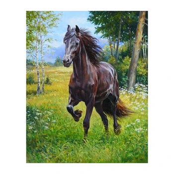 Jaunu Full Apaļā Dimanta 5D DIY Dimanta Krāsošana Tumši zirgu Izšuvumi Krustdūrienā Rhinestone Mozaīkas Krāsošana Dekoru, Dāvanu