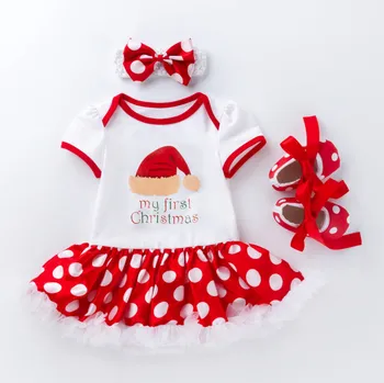 Karstās Ziemassvētku Baby Meiteņu Drēbes, Uzstādīt Gudrs Romper Kleitu Kurpes Priekšgala Galvu Apģērbs Jaundzimušajiem Bērniem Kostīmu Bērni Puse Dāvanas