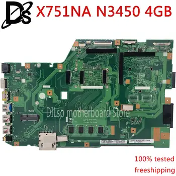 KEFU X751NA Mātesplati Par ASUS X751NV X751NC X751N Klēpjdators Mātesplatē Celeron N3450 PROCESORU, 4 GB-operatīvā ATMIŅA oriģināls Mainboard