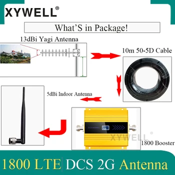 Gsm repeater 1800 LTE 1800MHZ 4G mobilo sakaru Mobilā signāla Pastiprinātājs DCS 1800Mhz 2G 4g Mobilais Mobilo sakaru GSM 1800 + Yagi Antena