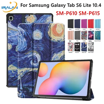 Samsung Galaxy Tab S6 Lite 10.4 collu Tablete Gadījumā PU Leather Flip Stends Vāks Cilnes S6 Lite 10.4 SM-P610 SM-T615+Filma+Pildspalva