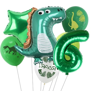 7pcs/daudz 32inch Digitālo Folija Baloni, Lielo Dinozauru Baloni Set Baby Dušas Apdare Zēns Bērniem Pirmās Dzimšanas dienas svinības Piegādēm