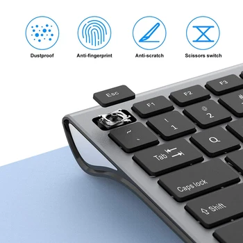 SeenDa109 Atslēgas Pilna Izmēra 2.4 G Bezvadu Klaviatūra Ultra Slim Šķēres Slēdzis krievu Tastatūra Windows, Mac OS Klēpjdatoru, galda DATORU