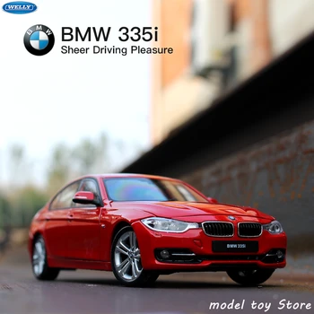 WELLY 1:24 BMW 335I sporta auto simulācijas sakausējuma auto modelis amatniecības apdare kolekcija rotaļu instrumenti, dāvanu