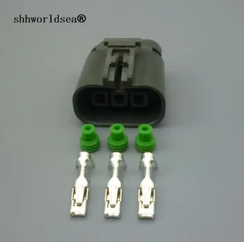 Shhworldsea 3 Pin 2.8 mm Automobiļu Aizdedzes Spole Sieviešu Plug auto O2 Skābekļa Sensors Savienotājs, iespraudiet 7223-1834-40 Par Nissan