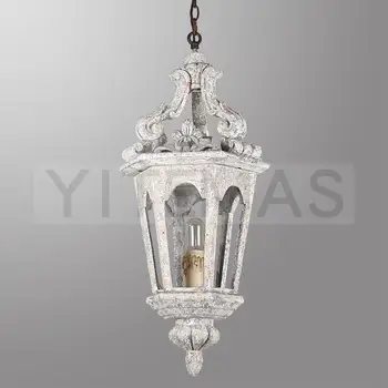 Antikvariāts, antīko koka kulons lampas piekare bohemia romas stila koka būrī apgaismojums kulons ziemeļvalstu mājas apdare apgaismojums E27