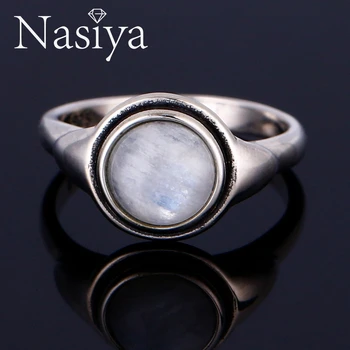 Nasiya Luxury Vintage Mēnessakmens Gredzeni Cieta Sudraba Rotaslietas Dārgakmeņiem, Gredzeni Sievietēm Jubileju Vairumtirdzniecības Dropshipping