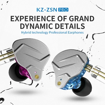KZ ZSN PRO 1BA+1DD Hibrīda Austiņas Austiņas HIFI Earbuds Auss Monitors, Austiņas, sporta ASX ZAX ZSX Zs10 As10 Zst S2 S1 AS16