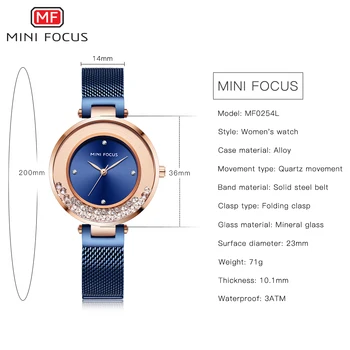 MINIFOCUS 2019 Kleita Dimanta rokas pulksteņi sieviešu Aproce Dāmas Skatīties Kvarca montre femme marque de luxe 2019 Dāmu Pulkstenis