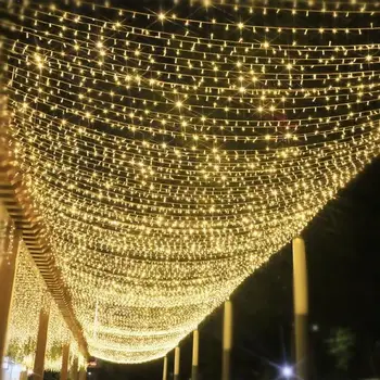 Pasaku Gaismas 4M 8M 12M 16M 20M Ziemassvētku Vainags LED Aizkaru Lāsteku String Gaismas Krituma 0,6 m Dārza Vainags Ielas Āra Dekoru