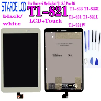 LCD Huawei MediaPad T1 8.0 Pro 4G T1-821L T1-821W T1-823L T1-821 S8-701 LCD Displejs, Touch Screen Panelis Digitizer Montāža