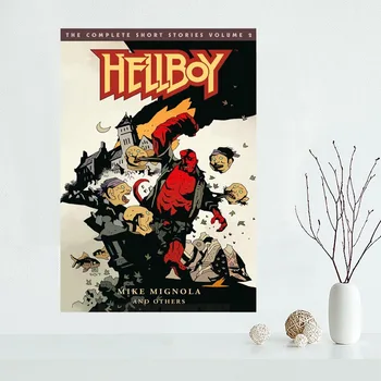 Jaunu Hellboy Mākslas Plakātu Pasūtījuma Audekla Plakāta Mākslas Mājas Apdare Audums Auduma Sienas Plakātu Drukas Zīda Auduma
