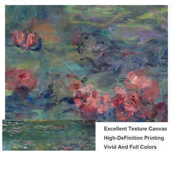 Ūdens Lilijas Claude Monet Slaveno Audekla, Gleznas Pie Sienas, Mākslas Plakāti Un Izdrukas Impresionisma Mākslas Bildes Sienas Dekori
