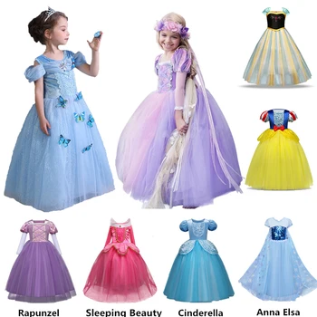 Ziemassvētku Kleita Meitene Cosplay Kleita Princese Sofija Rapunzel Kleitas Maskēties Puse Elsa Cinderella Kleita Bērnu Apģērbu Kostīms