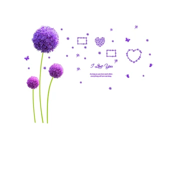 [shijuekongjian] Burbuļi Meitene, Sienas Uzlīmes DIY Violeta Pieneņu Ziedi Sienas Uzlīmes Bērnu Istabas, Bērnu Guļamistaba Dekorēšana