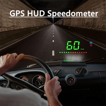 Universāls Auto GPS HUD Spidometrs Kravas Digitālo Head Up Displejs Ātruma Brīdinājuma Signāls Drošu Automašīnu Interjera Aksesuāri
