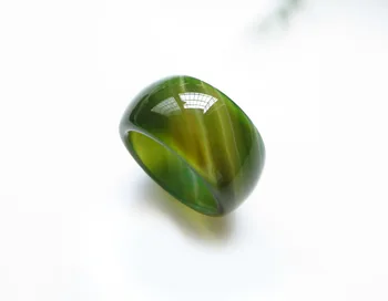 Dabas agate jade gredzenu Unikālu personību rādītājpirkstu zaļā halcedons, agate vīriešu pirkstu ar05#